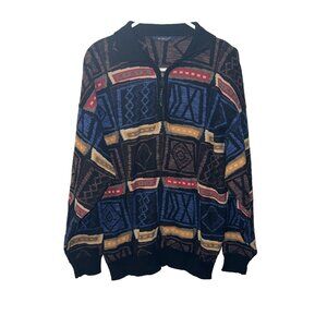 Monello Men's Abract  Sweater 1/4 Zip Size 52 or XL